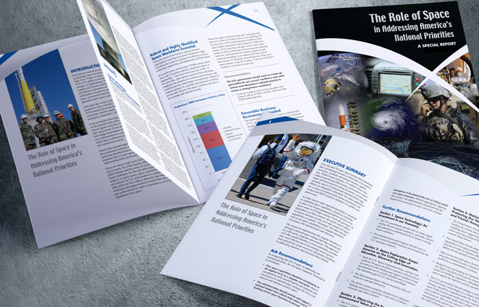 space policy brochure design and layout