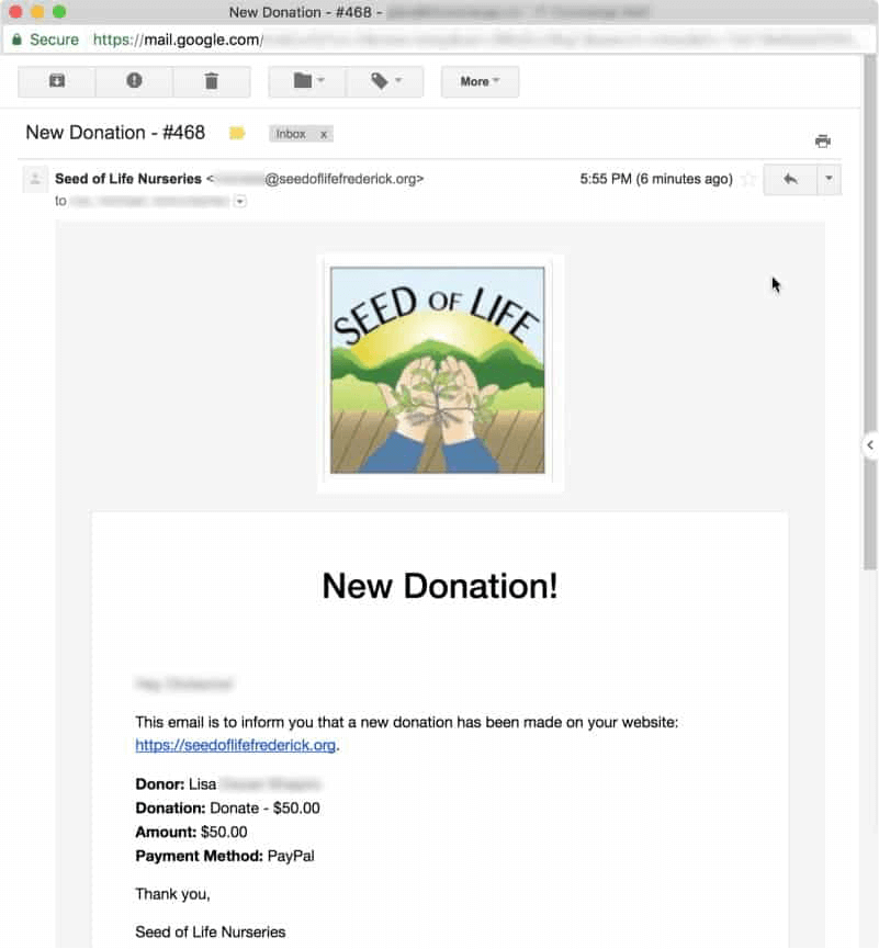 donation email