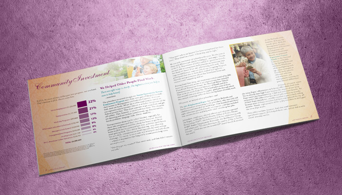 nonprofit annual report design spread